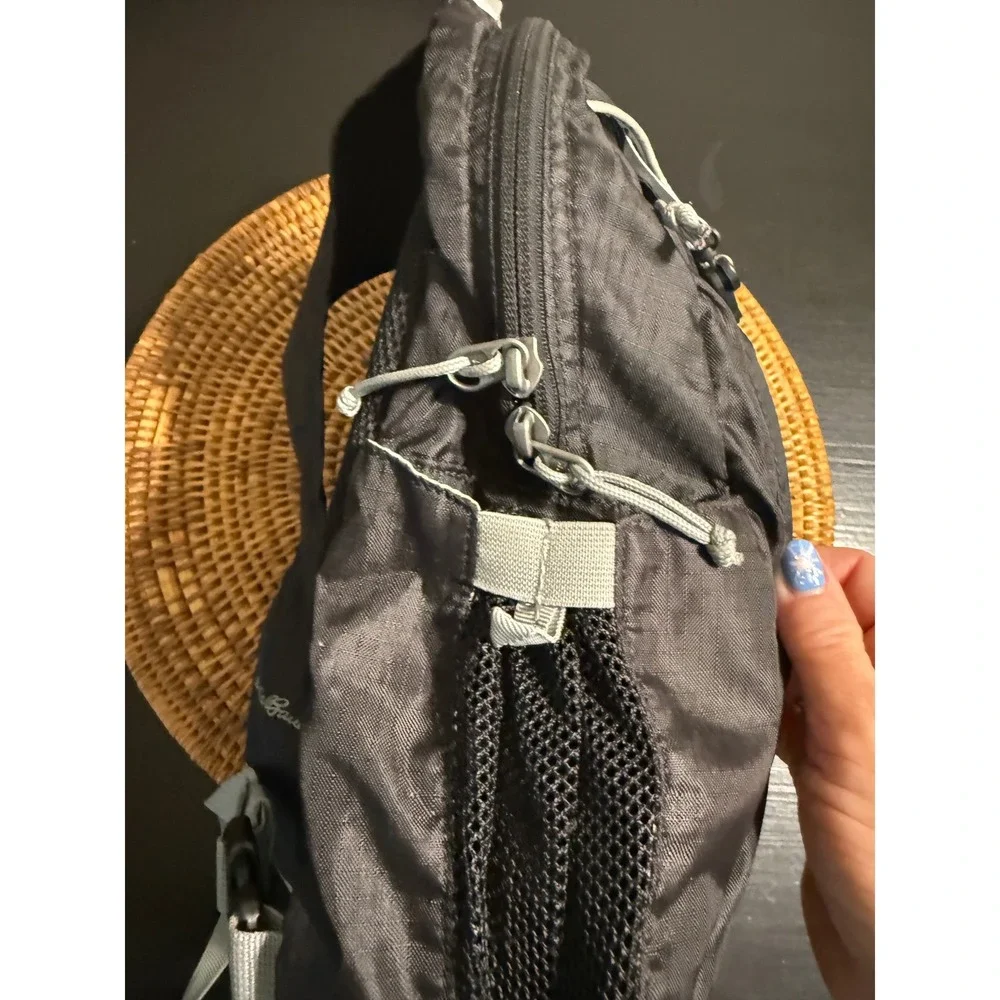 Eddie Bauer Rippac Cruiser Sling Bag Black Ripstop Packable Crossbody Backpack